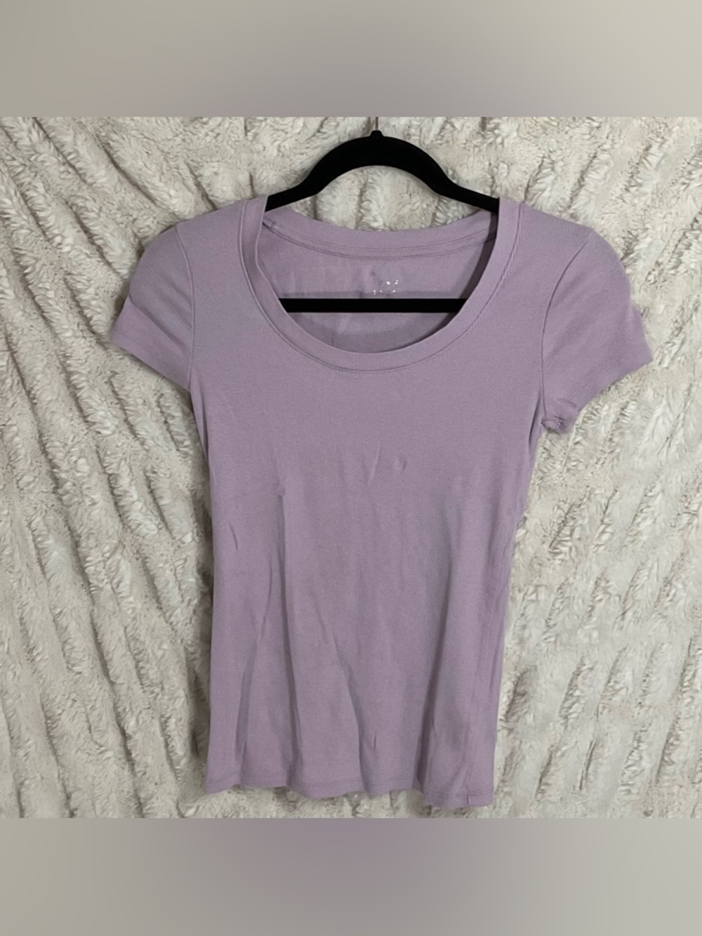 A New Day Women’s Lavender Ribbed Short Sleeve Scoop Neck Shirt